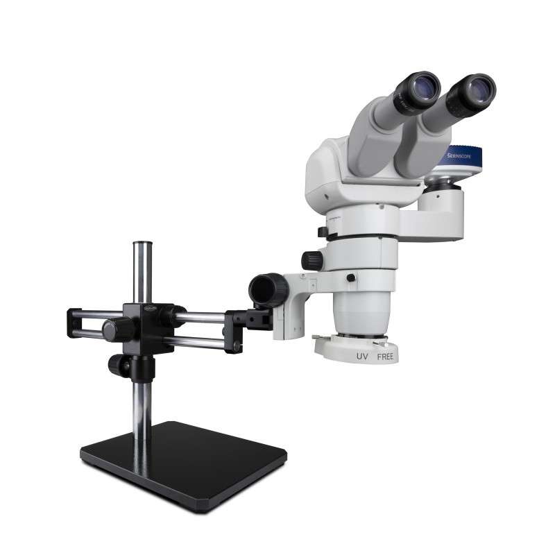 E-Series 0°-45° Tilting Binocular Head with a Pair of 10X Eyepieces, 1080p HDMI Camera, and Compact LED Ring Light
