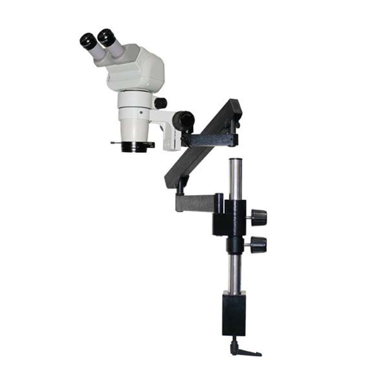 E-Series 0°-45° Tilting Binocular Head with a Pair of 10X Eyepieces, Articulating Arm Stand, and High Intensity LED Ring Light