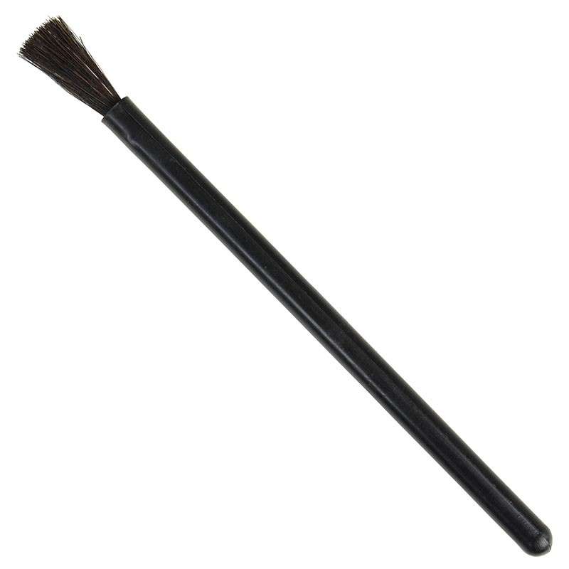 ESD Conductive Round Handle Brush, Black Soft Bristles, 0.25 in
