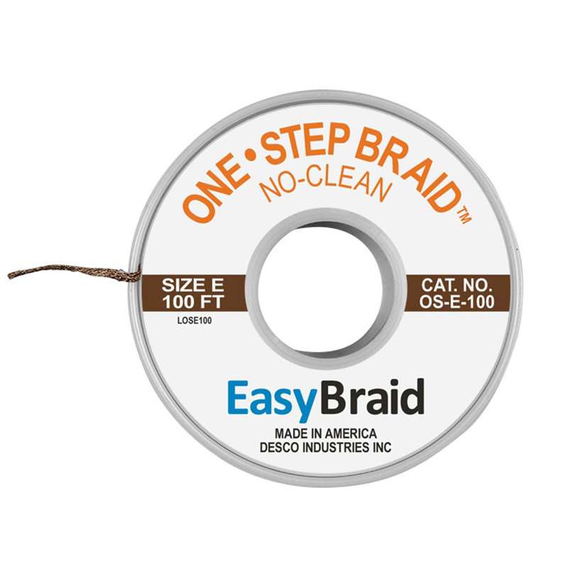 Desoldering Braid, No Clean, One Step, Brown Label