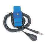 Elastic Adjustable Blue Wrist Strap with 12' Coil Cord redirect to product page