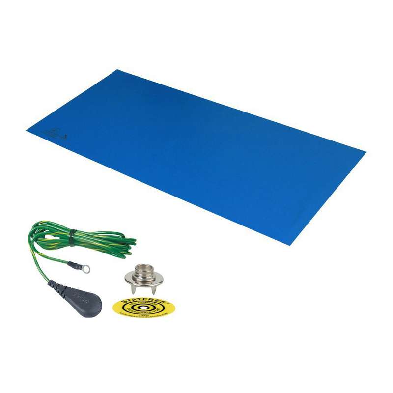 Trustat B80 Vinyl Mat, Blue, 0.080in x 36in x 72in, ESD-Safe