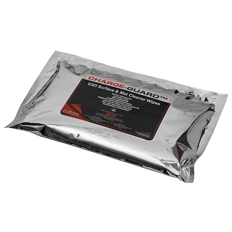 Charge-Guard ESD Surface and Mat Cleaner Wipes, 50 per pack