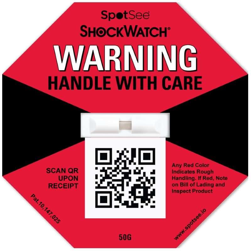 L-47 ShockWatch Impact Label, 50G, Red, 50 per Box