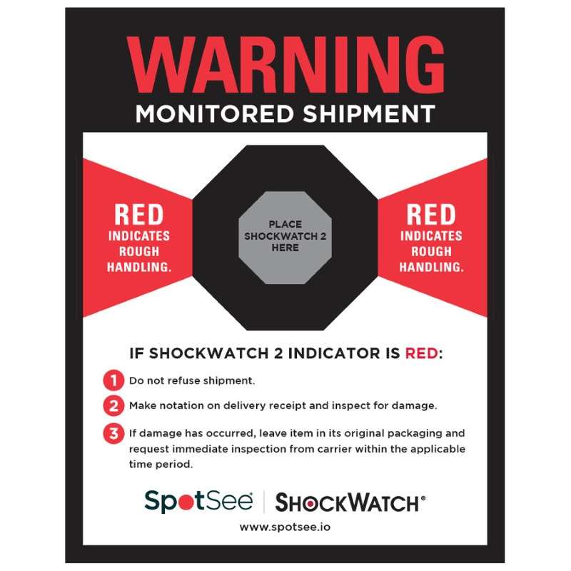 Companion Label for Impact Warning Device, 200 per Roll, Red