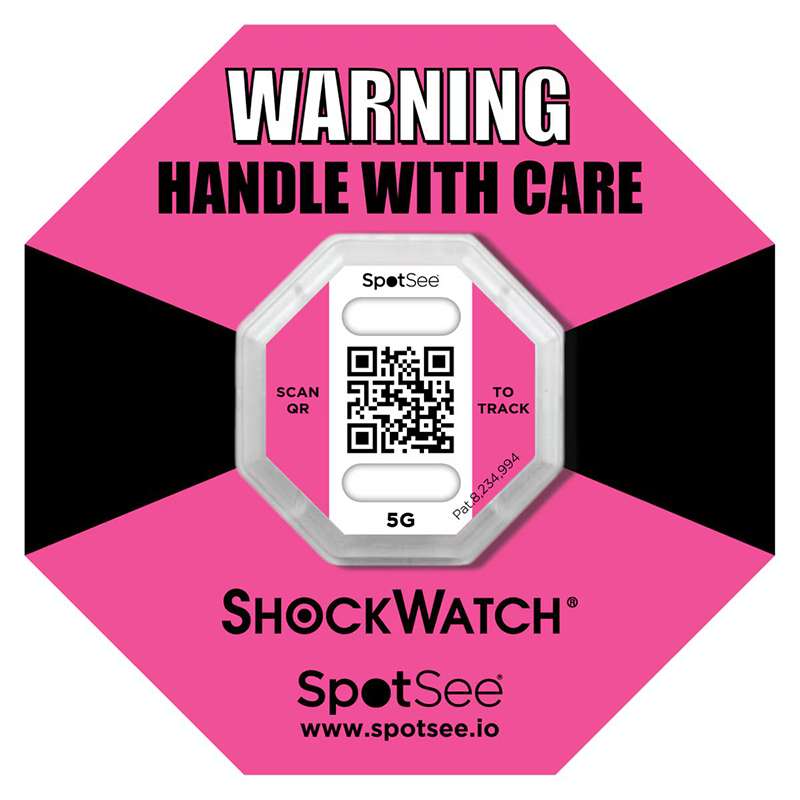Ring Label, QR Indicator, Shockwatch2, 5G, for Shipment Integrity, Pink