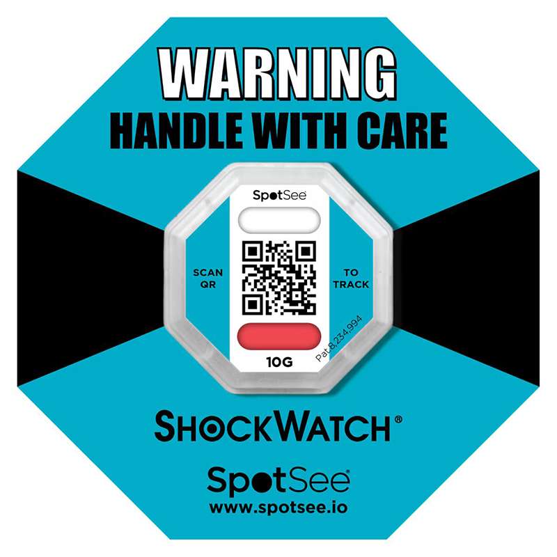 Ring Label, QR Indicator, Shockwatch2, 10G, for Handling Accountability, Teal