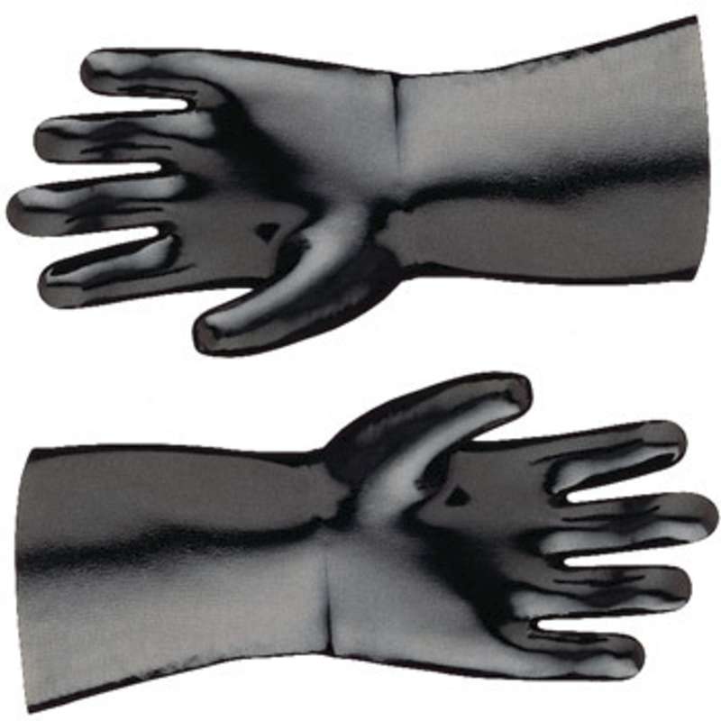 Best® Neoprene Black Chemical Resistant Gloves with 14" Gauntlet and Cotton Liner, 1 Pair, Large