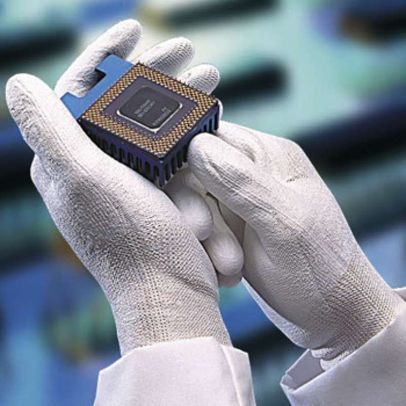 Hi-Tech White Level 2 Cut Resistant Gloves with Smooth White Polyurethane Coated Palm and Fingers, 1 Pair, 2X-Large