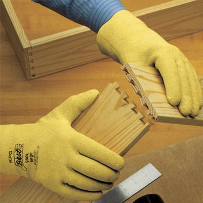 KPG Yellow General Purpose Fully PVC Coated Gloves with Cotton Knit Liner, 1 Pair, Small