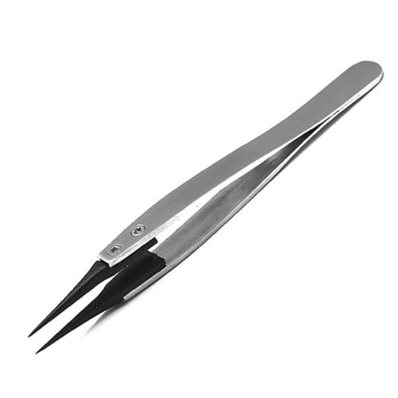 ESD-Safe Quick-Change Reverse-Action Tweezers with Extra-Fine Point Tips (similar to 5-SA), 5"