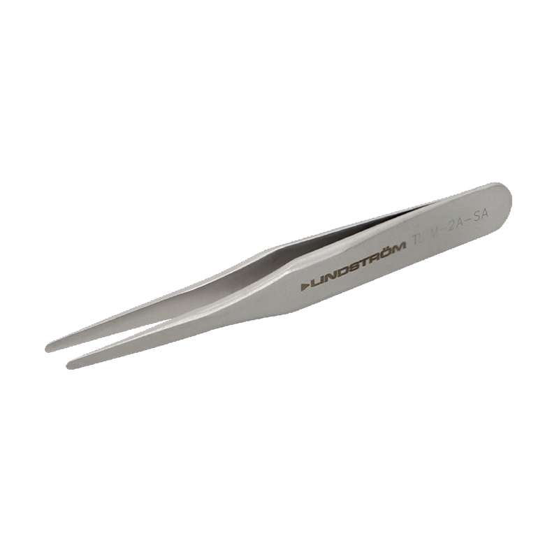 Miniature Tweezers Type M2A, Straight, Round, Flat Tips, 70 mm - 2.76"