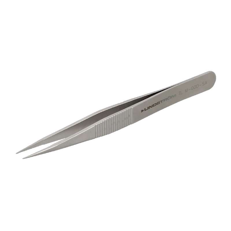 Miniature Tweezers Type M00D, Straight, Fine, Line Serrated Tips, 90 mm - 3.54"