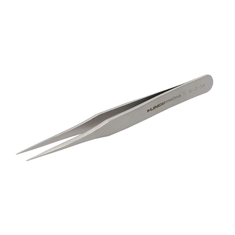 Miniature Tweezers Type M2, Straight, Fine, Sharp Tips, 90 mm - 3.54"