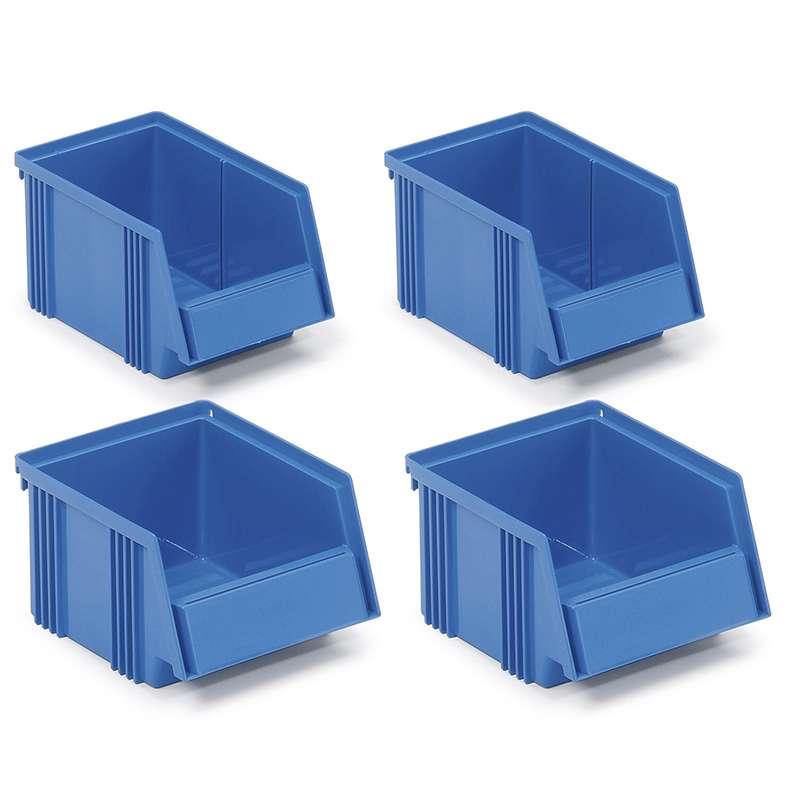 SET OF 4 STACKING BINS BLUE (2)1525-6, (2)1520-6