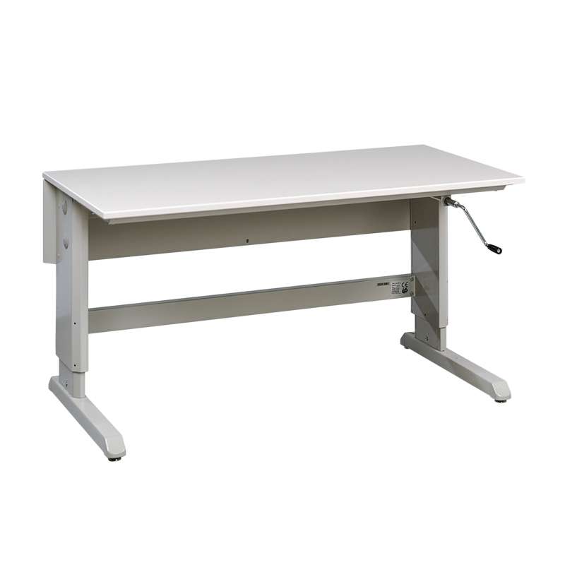 Concept™ Series Non-ESD Hand Crank Work Table Frame With Grey Laminate Work Surface 30"D x 60"W