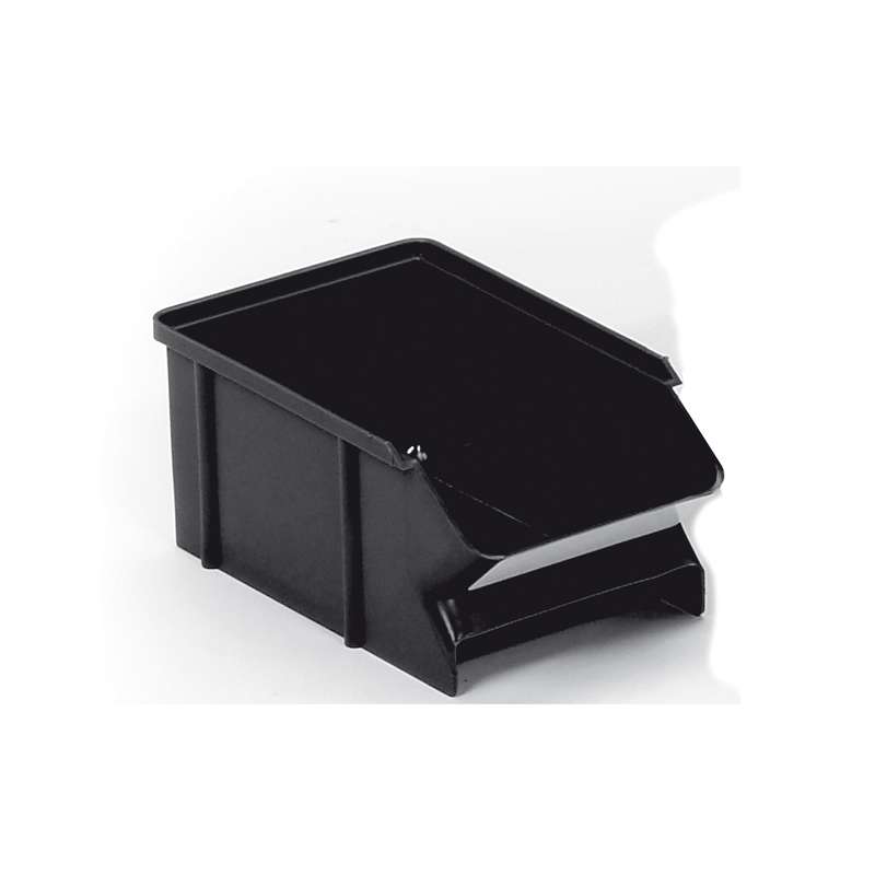 ESD-Safe Polypropylene Treston® Stacking Bin, 6.3"D x 3.9"W x 2.76"H, Black, Case of 60 Bins