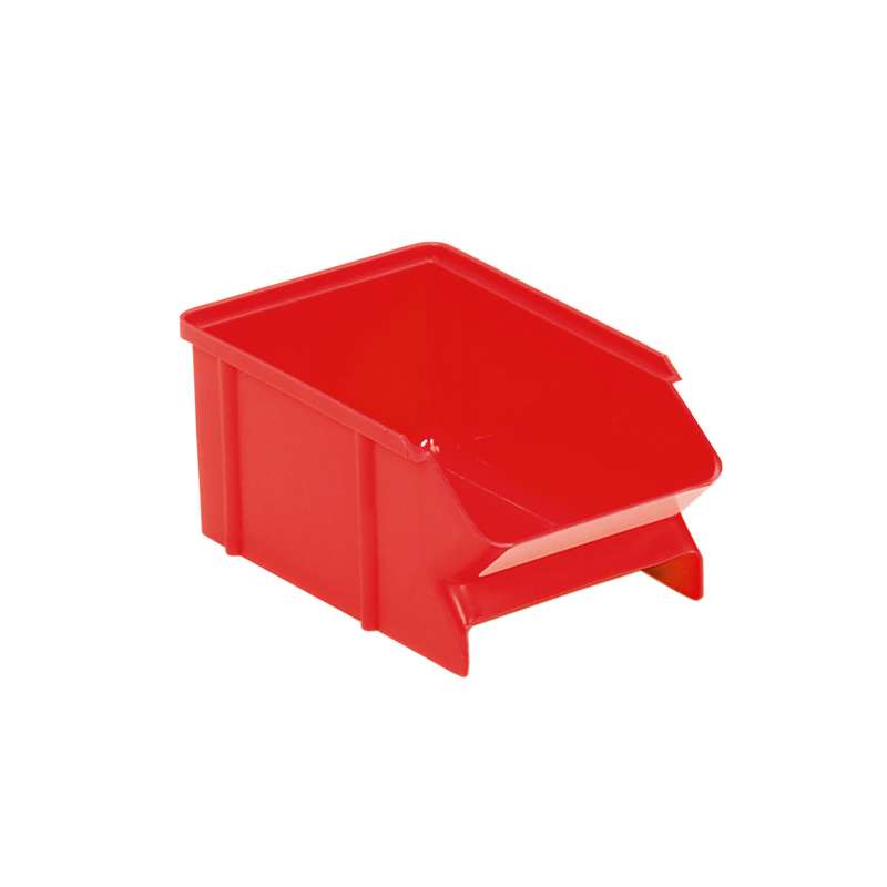 Polypropylene Treston® Stacking Bin, 6.3"D x 3.9"W x 2.76"H, Red, Case of 60 Bins