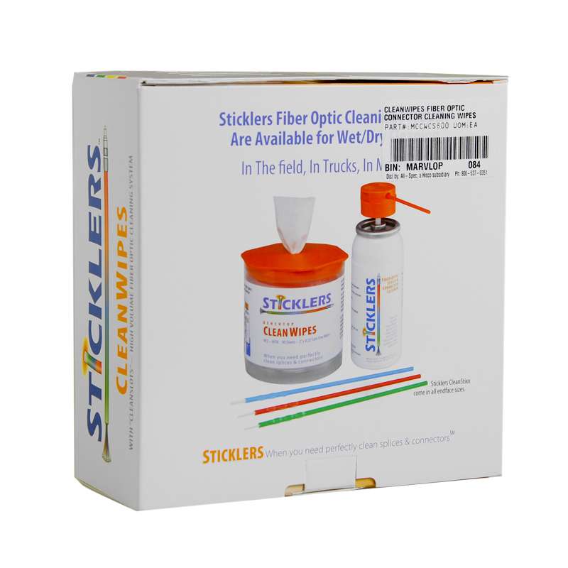 Sticklers™ CleanWipes® Static Dissipative Fiber Optic Cleaning Wipes, 3000 per Box