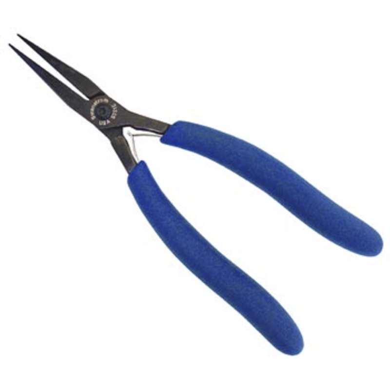 Long Nose ESD Plier with Serrated Jaw and Erogonomic Handle, 6.86"