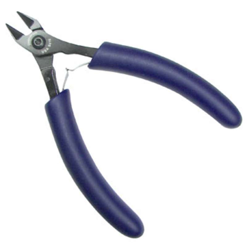 ESD-Safe Tapered Head Super Flush Cutters with Traditional Grip Handles, 4-13/16" Long