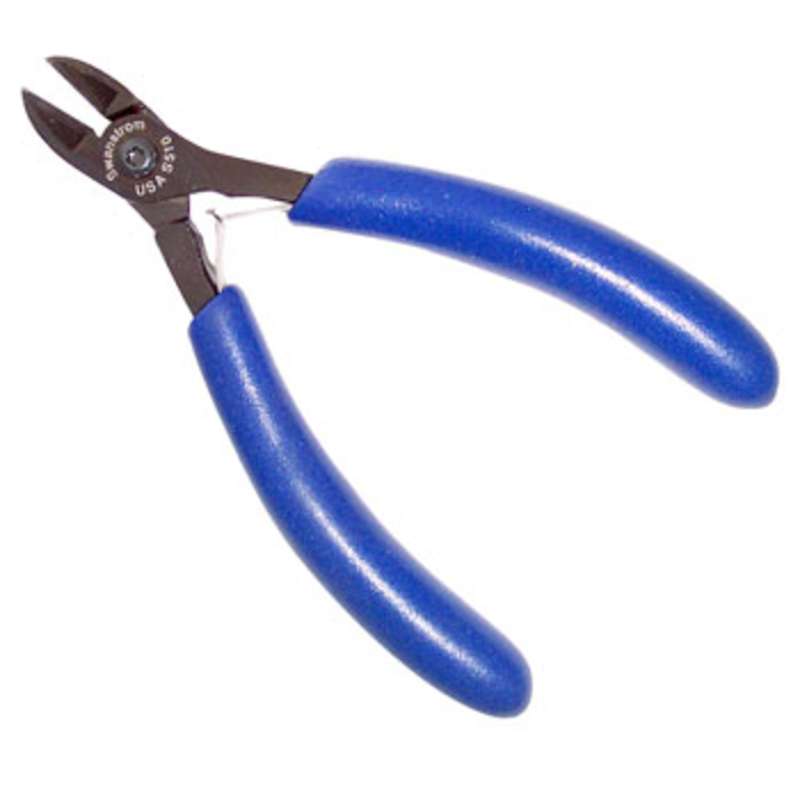 ESD-Safe Oval Head Beveled Edge Cutters with Cushion Grip Handles, 4-15/16" Long