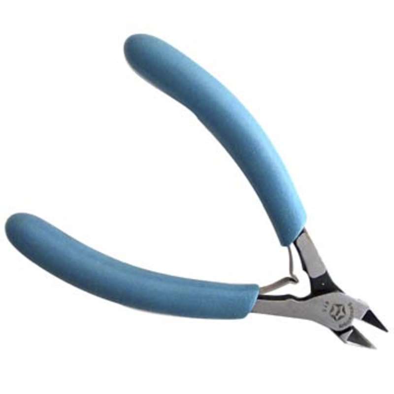 ESD-Safe Tapered Head Flush Cutters with Cushion Grip Handles, 4-13/16" Long