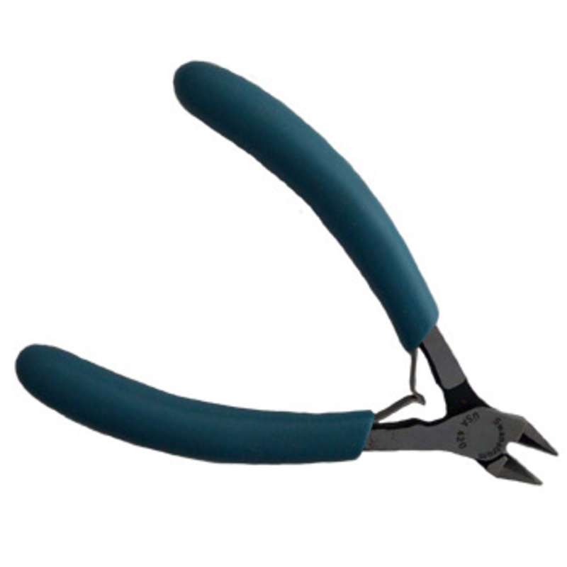 ESD-Safe Slim Tapered Head Flush Cutters with Cushion Grip Handles, 4-13/16" Long