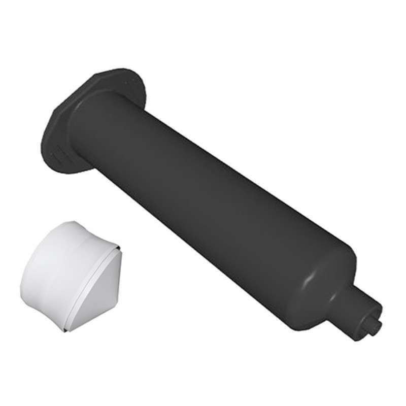 700 Series 55cc Black Barrel with White Wiper Piston, 250 per Box