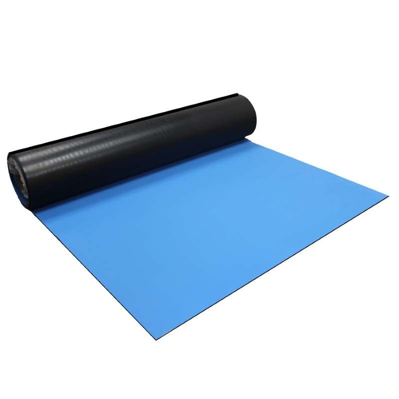 ESD-Safe 2-Layer, Rubber, Table Mat Roll, 2 x 40 ft, 0.08" Thick, Royal Blue