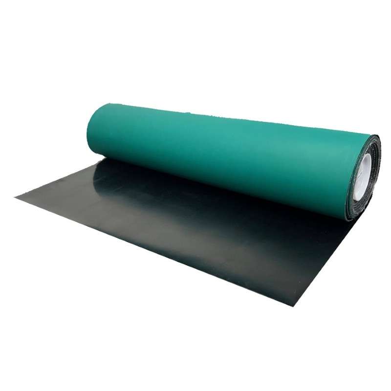 ESD-Safe 2-Layer, Rubber, Table Mat Roll, 2 x 40 ft, 0.08" Thick, True Green