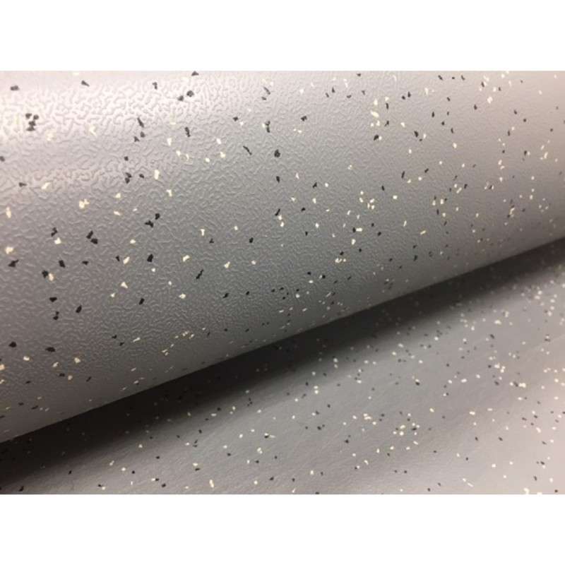 ESD-Safe Rubber Floor Mat Roll, 4 x 32 ft, 0.08” Thick, Grey Speckled