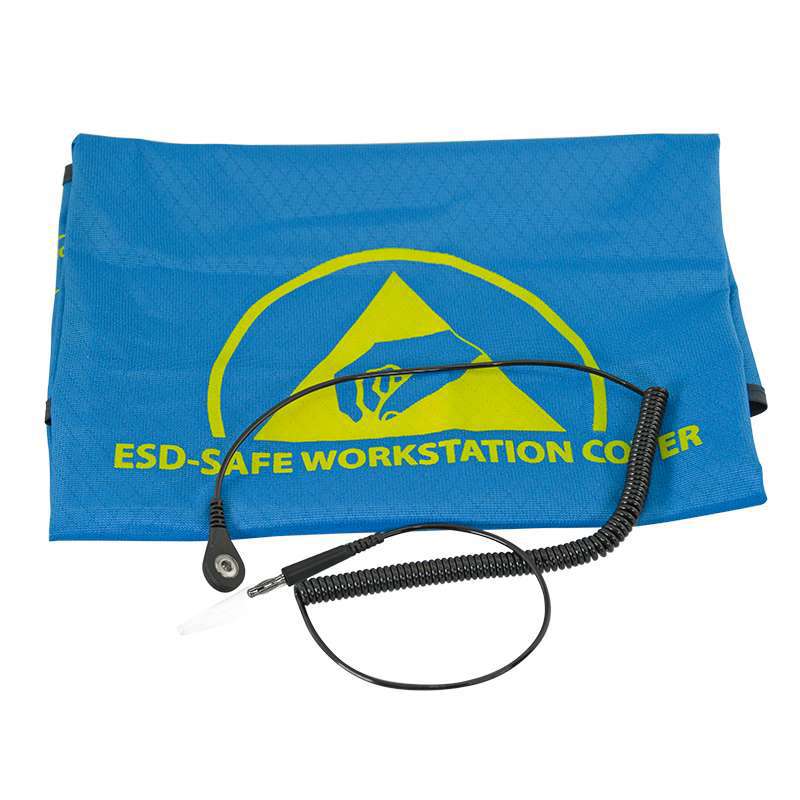 ESD Safe Workstation Cover with 1/8" (4MM) Snap Installed, 6 ft Ground Cord, 24 in x 36 in