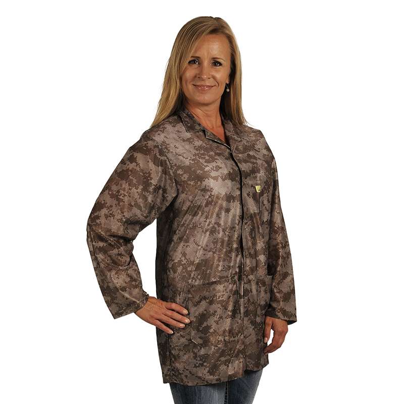 ESD-Safe Traditional Jacket in OFX-100 Material with Cuffs, Digi-Camo, 2X-Large, 32" Long