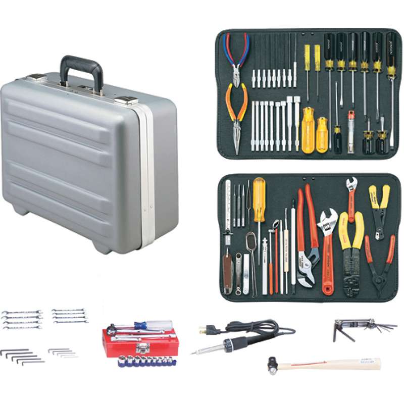 Electronics MRO Tool Kit, Gray, 8" Deep, Deluxe Poly Case, JTK-17 Series