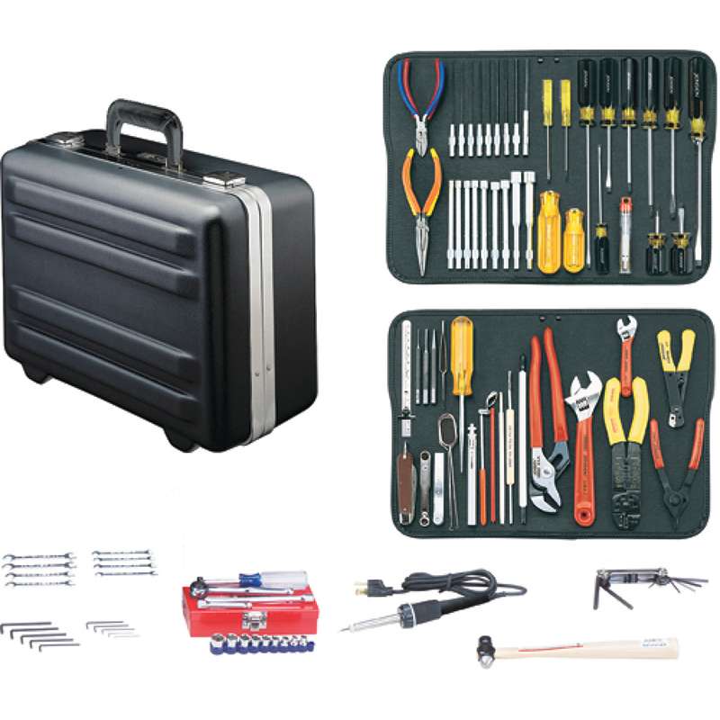 Electronics MRO Tool Kit, Black, 5" Deep, Regular Deluxe Poly Case, JTK-17 Series