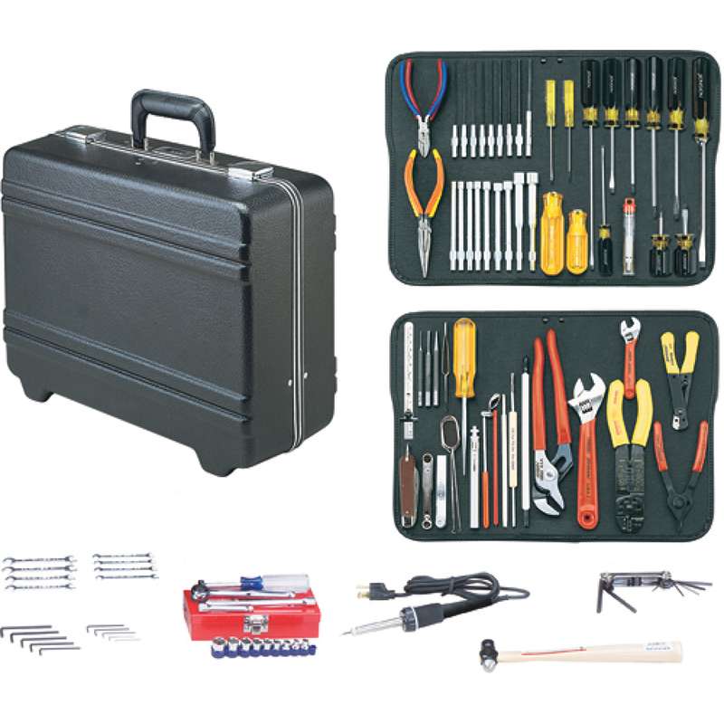 Electronics MRO Tool Kit, 4.75" Deep, Regular Lightweight Poly Case, JTK-17 Series