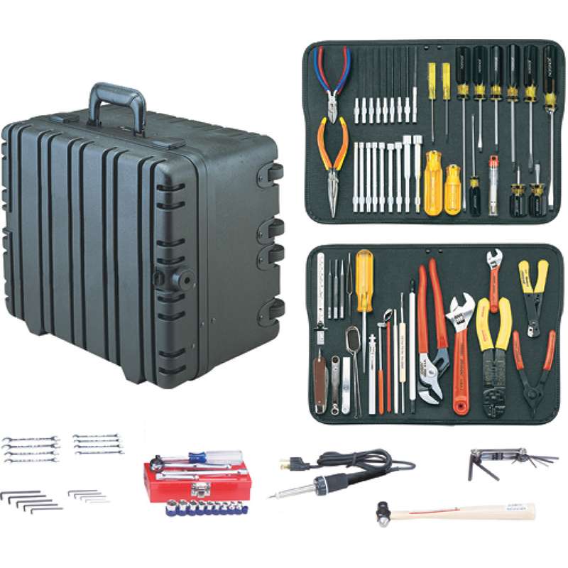 Electronics MRO Tool Kit, 12"Deep, Roto-Rugged Case w/Wheels, JTK-17 Series