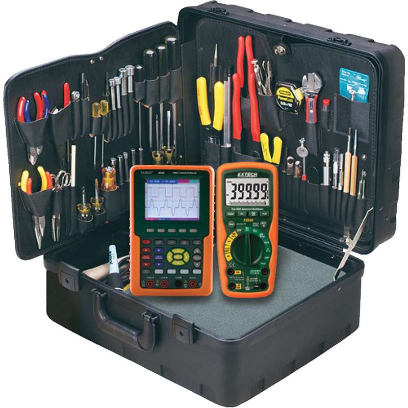 Electronics MRO Tool Kit, 8", w/Extech EX530 Multimeter & MS420 Scope, JTK-87