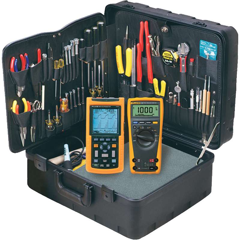 Electronics MRO Tool Kit, 8" Deep, with Fluke 123B & 179 DMM, JTK-87 Series