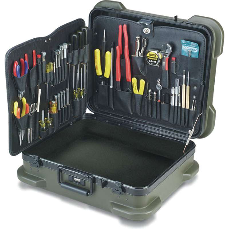 Electronics MRO Tool Kit, 9" Deep, Rugged Duty Case, Olive Green, JTK-87 Series