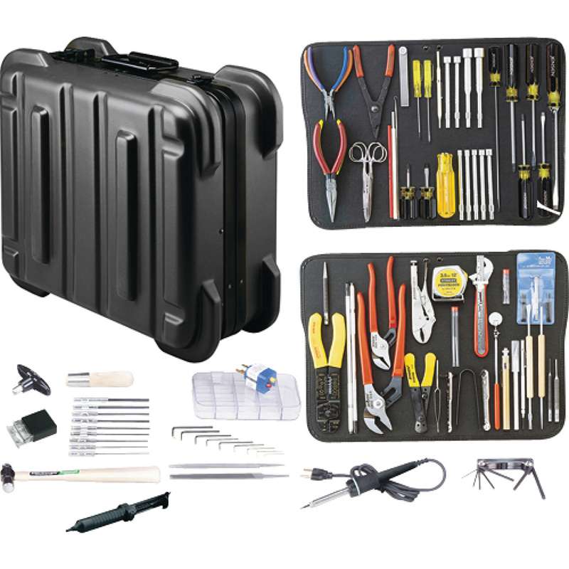 Electronics MRO Tool Kit, 9" Deep, Rugged Duty Case, Black, JTK-87 Series