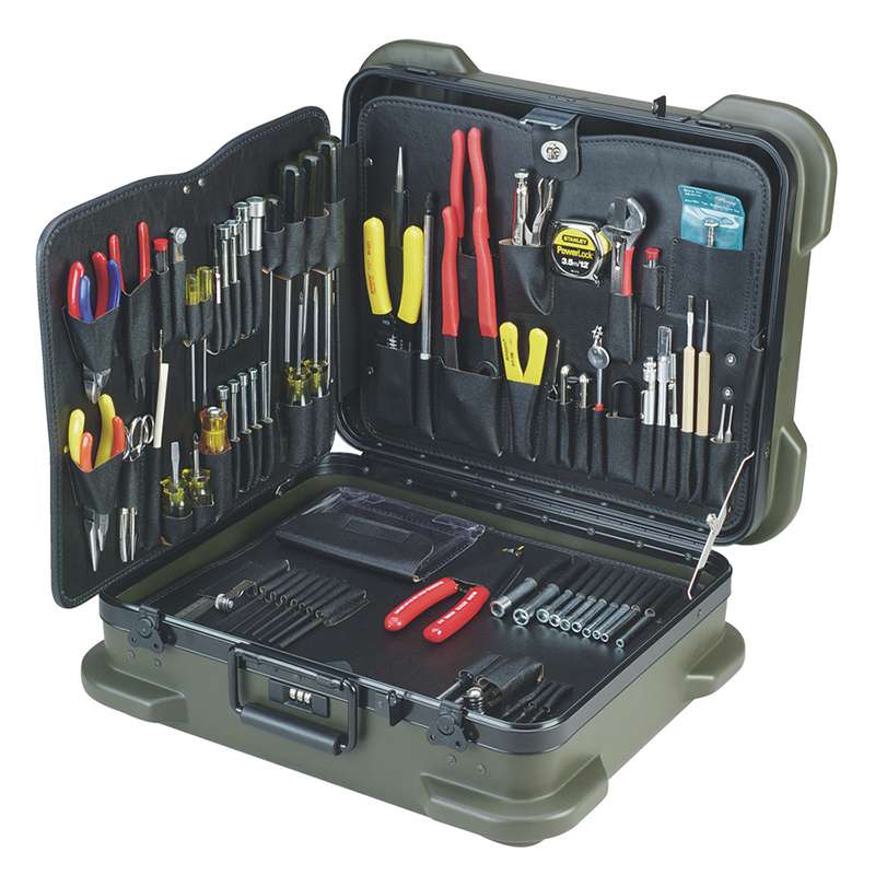 Electronics MRO Tool Kit, Inch/Metric, 9" Rugged Duty Poly Case, JTK-87 Series