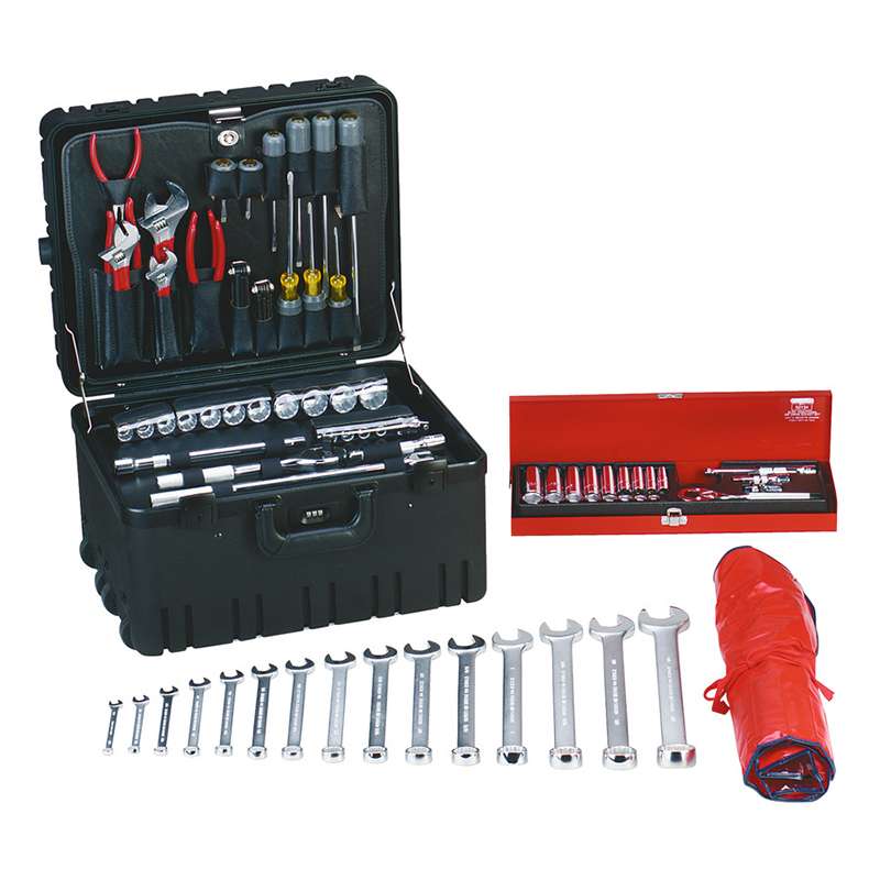 Deluxe Industrial Tool Kit in Roto-Rugged Wheeled Case, 17-3/4 x 14-1/2 x 10"
