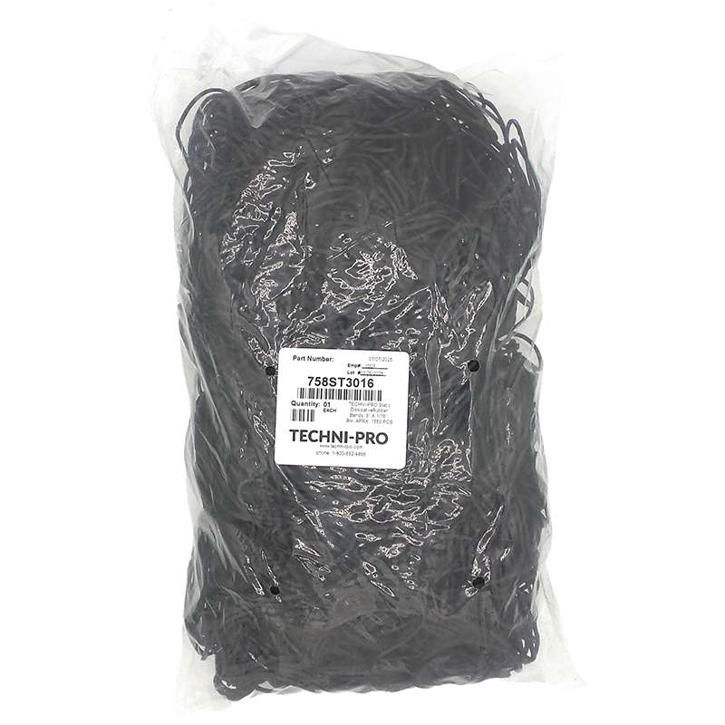 Conductive Rubber Bands, Black, 3" x 1/16" 1550/Bag