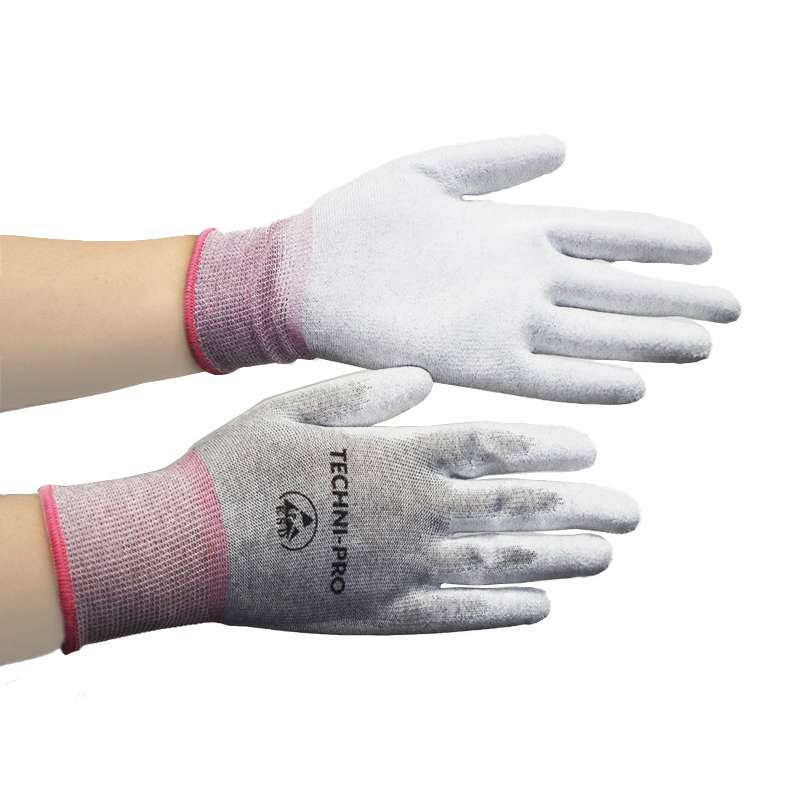 Gloves, Knit, ESD Safe, Palm Coated, Polyurethane, Small