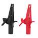 Large Alligator Clips for Banana Plug, Black and Red, 4mm, CAT III 1000V, CAT IV 600V, 10A