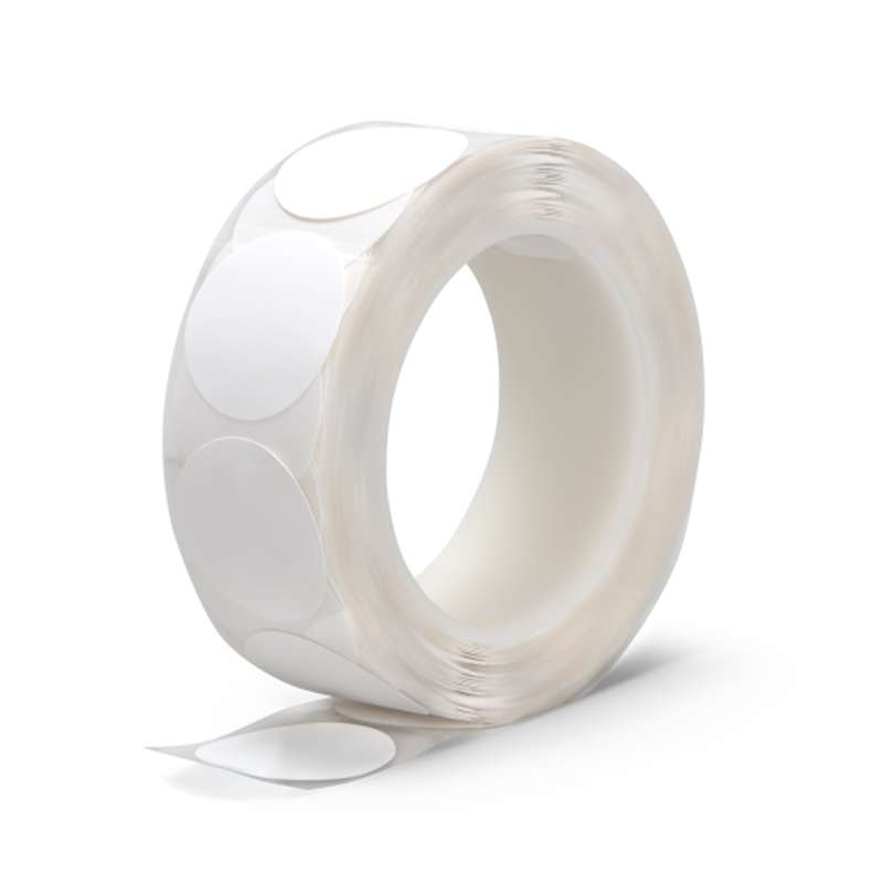 Ready To Order Cleanroom Labels, Autoclavable, Blank, 1.5" Round, 500 Labels per Roll, 2000 Labels per Case