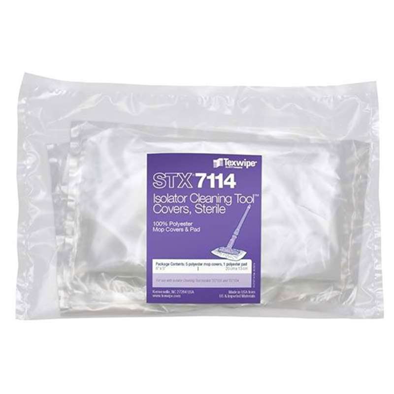Mini AlphaMop™ Sterile Polyester Replacement Covers, 5 Covers with 1 Replacement Pads per Bag, 25 Bags per Case