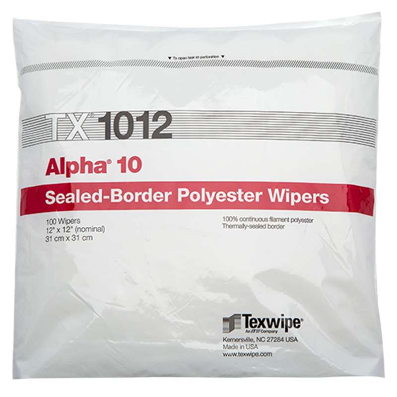 Alpha® 10 Dry Cleanroom Wipers, Non-Sterile, 12 x 12", 100 per Bag, 10 Bags per Case